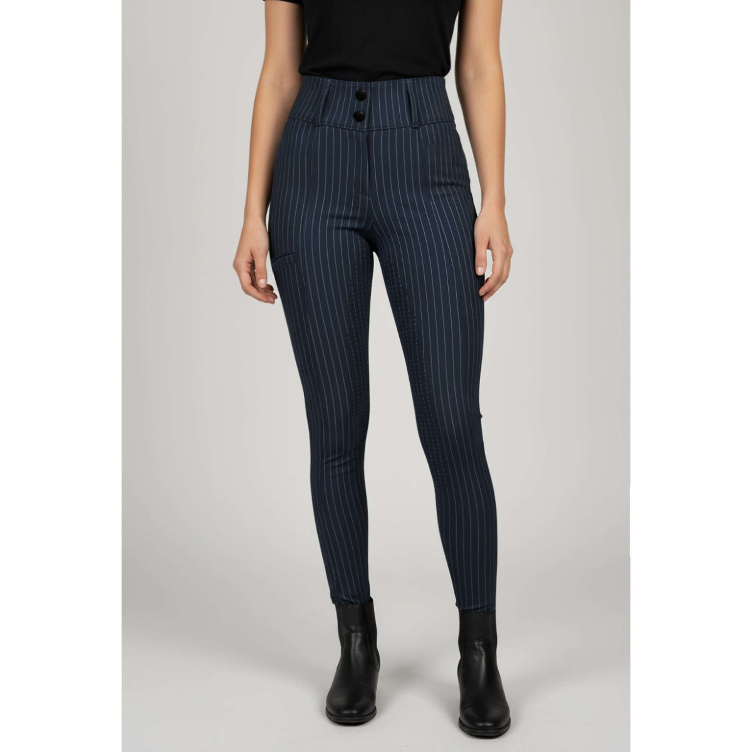 PS of Sweden Reithose Penny Pinstripe Full Grip Navy