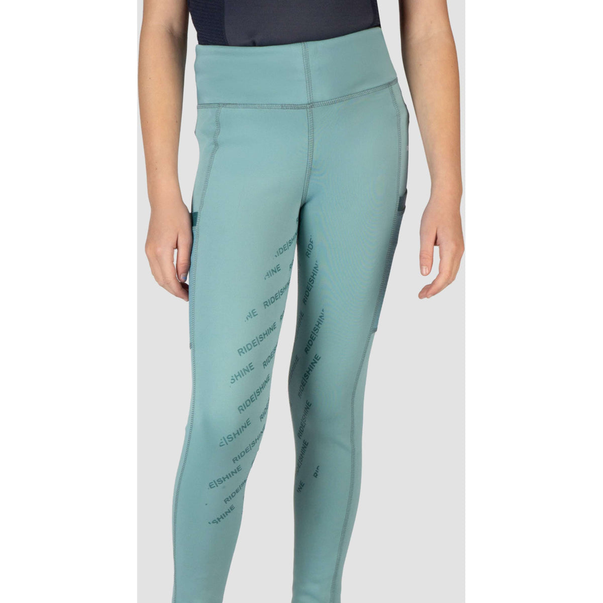 Red Horse Reitleggings Mitsu Full Grip Eucalyptus Green