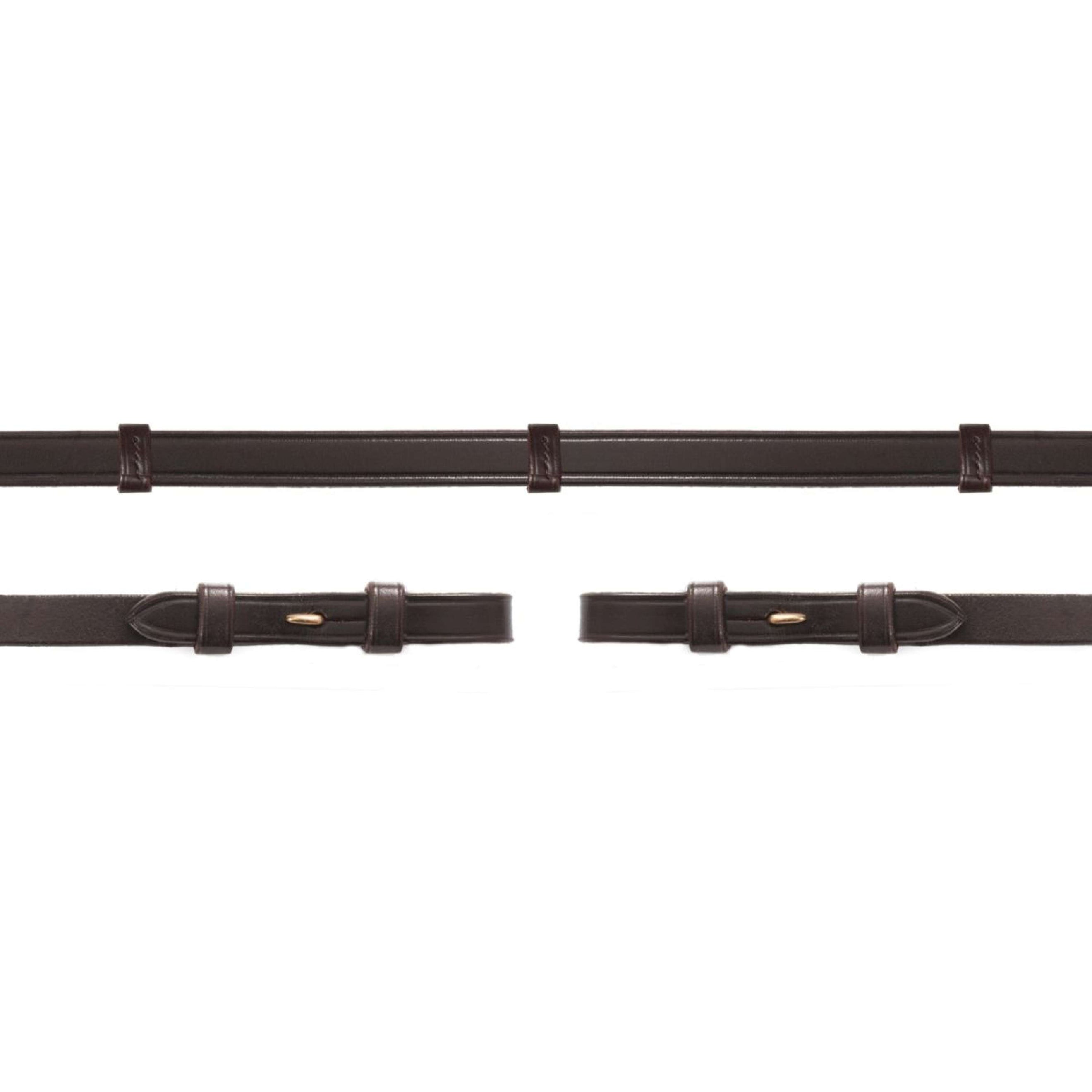 Schockemöhle Zügel Glatt Leder mit Stops Dunkelbraun/Gold Schockemöhle Zügel Glatt Leder mit Stops Dunkelbraun/Gold