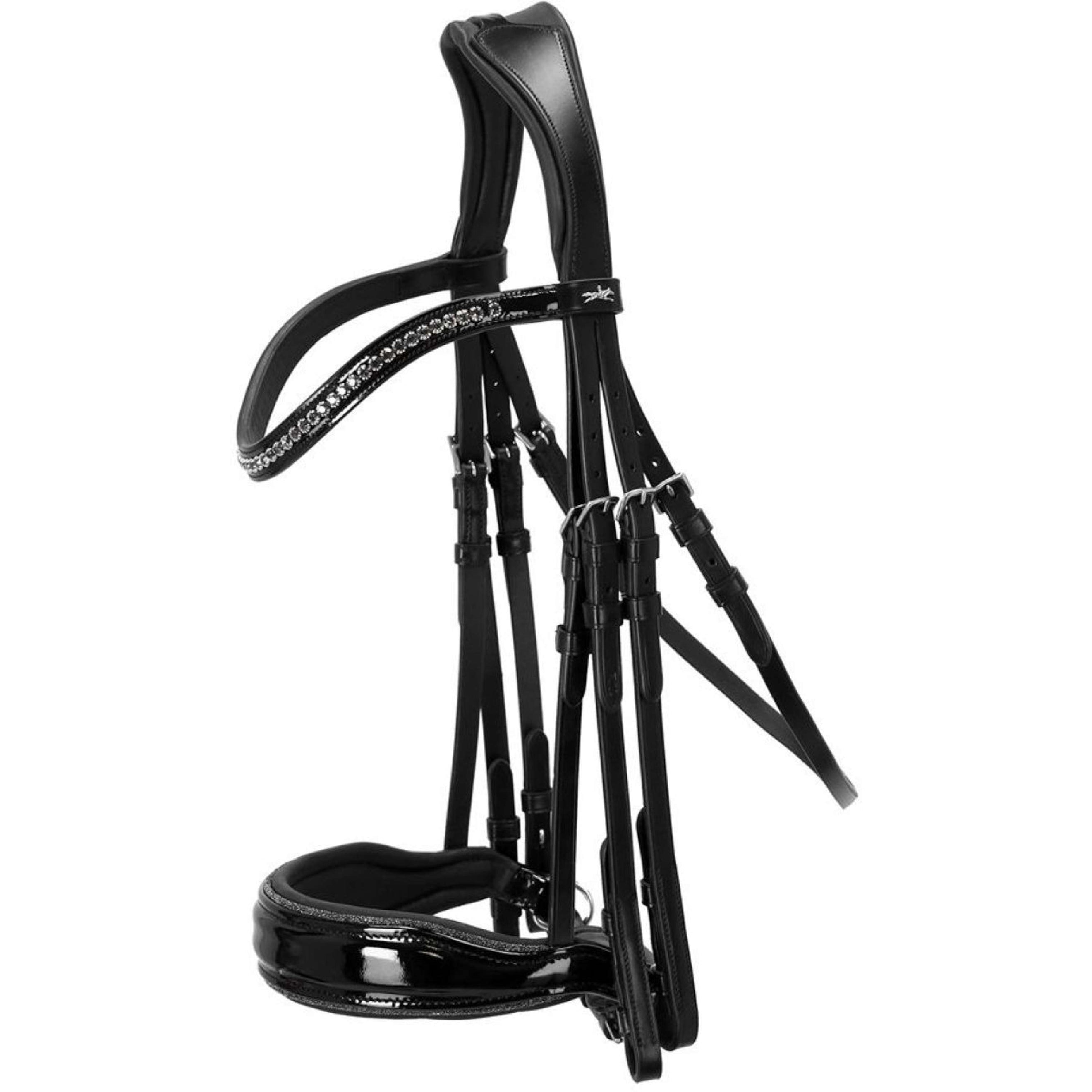 Schockemöhle Kandarenzaum Milan Glam Schwarz/Patent/Silber