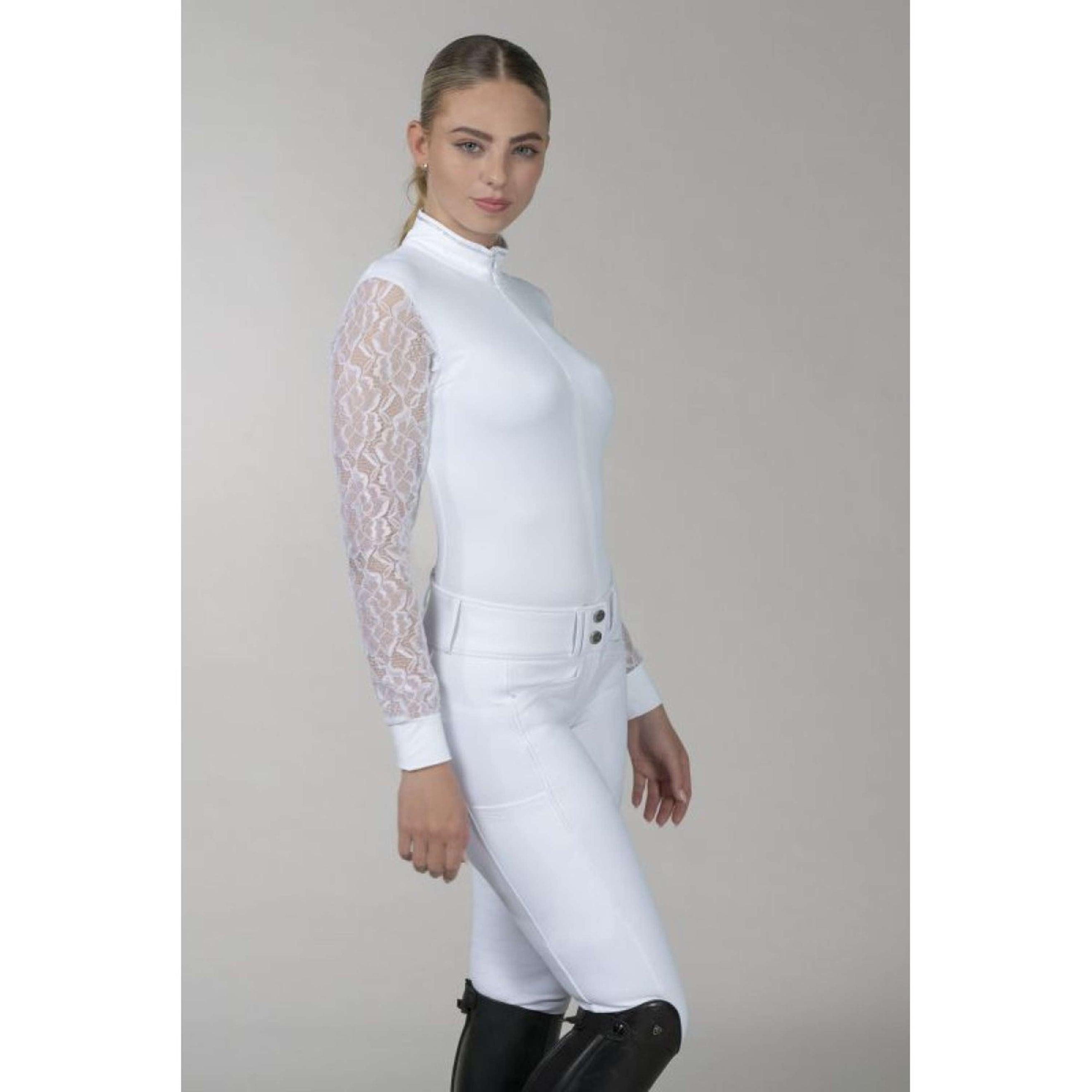 Schockemöhle Turniershirt SPAlicia Lange mouwen Optical White Schockemöhle Turniershirt SPAlicia Lange mouwen Optical White