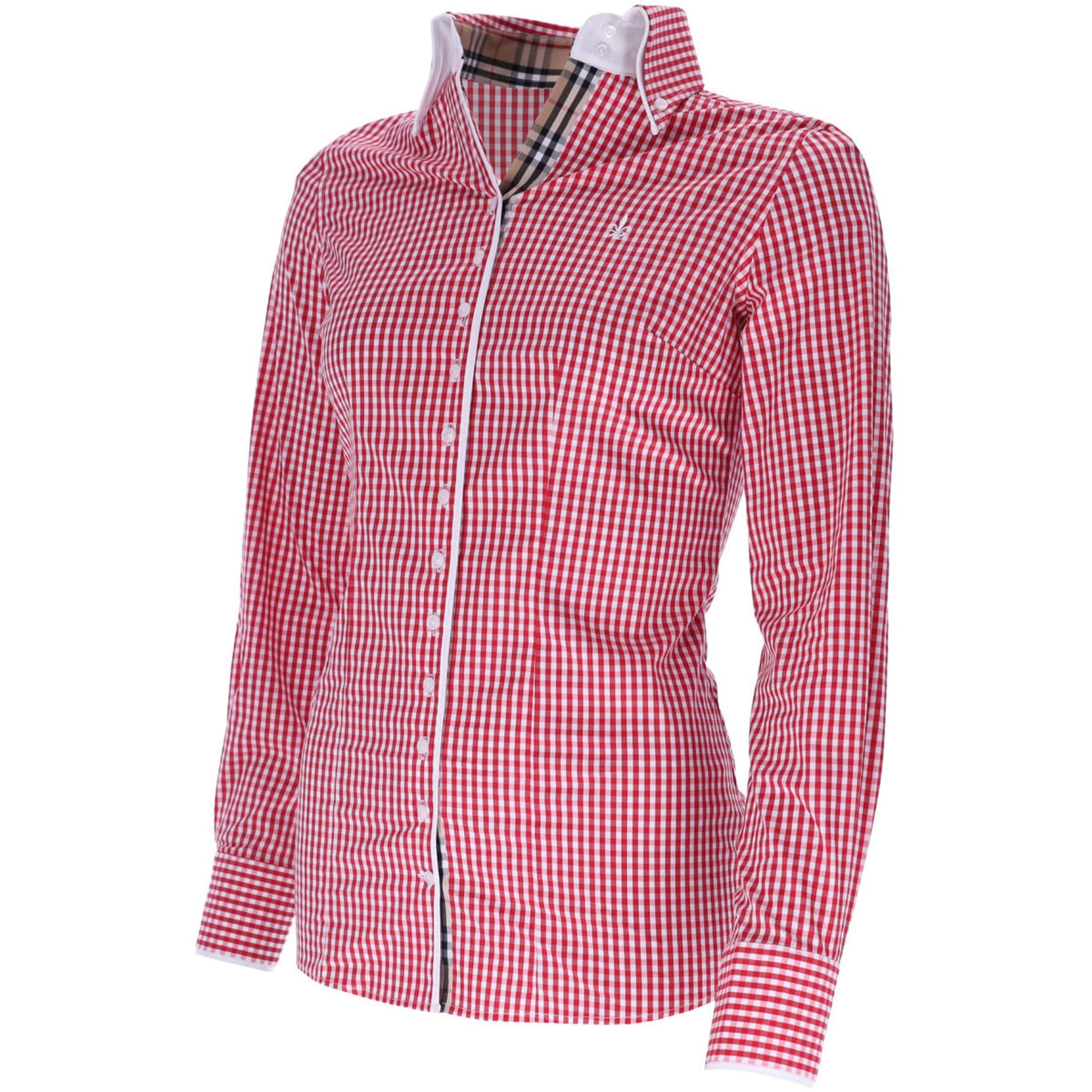 Schockemöhle Bluse FDL Eleonora London B Weiß/Rot Schockemöhle Bluse FDL Eleonora London B Weiß/Rot