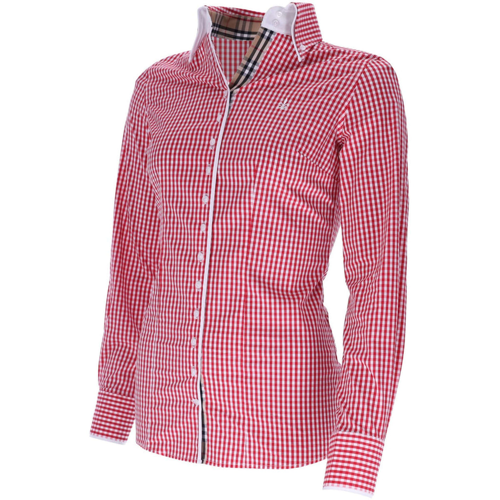 Schockemöhle Bluse FDL Eleonora London B Weiß/Rot