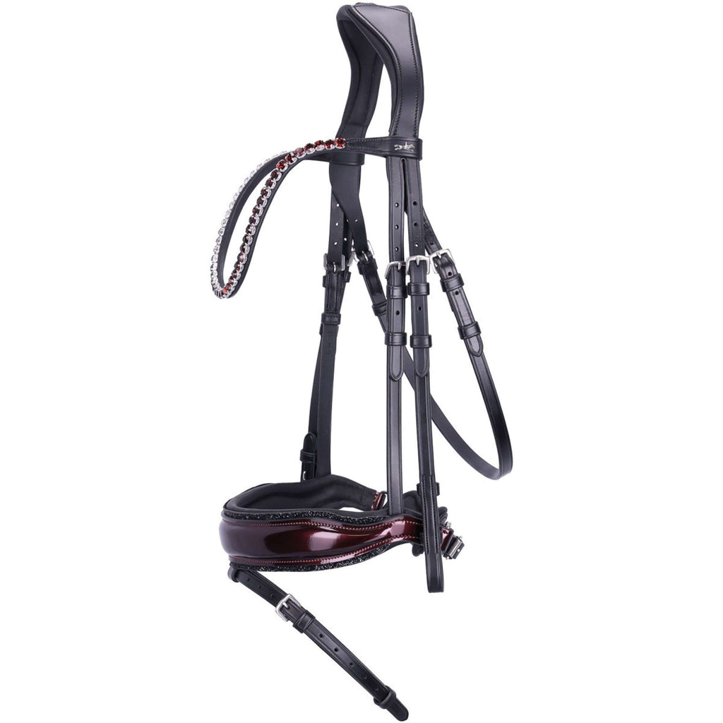 Schockemöhle Zaum SPLuxury Dressur Schwarz/Wein/Silber