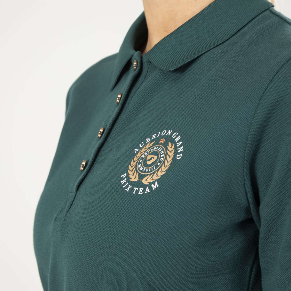 Aubrion Polo Shirt Team Lange Ärmel Grün