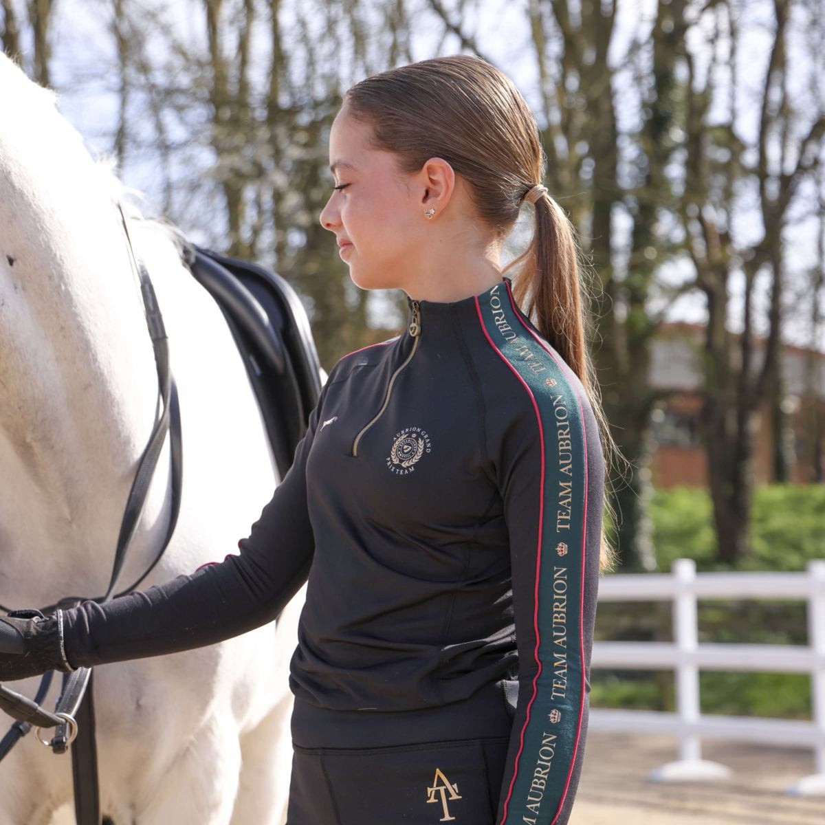 Aubrion Shirt Team Young Rider Winter Schwarz