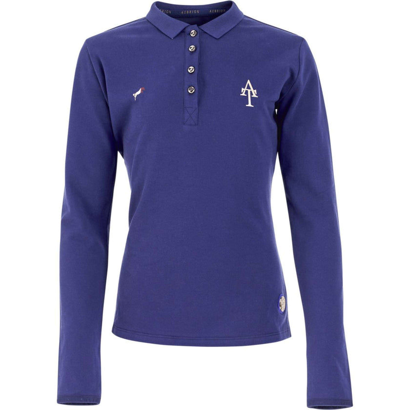 Aubrion Polo Shirt Team Young Rider Lange Ärmel Navy