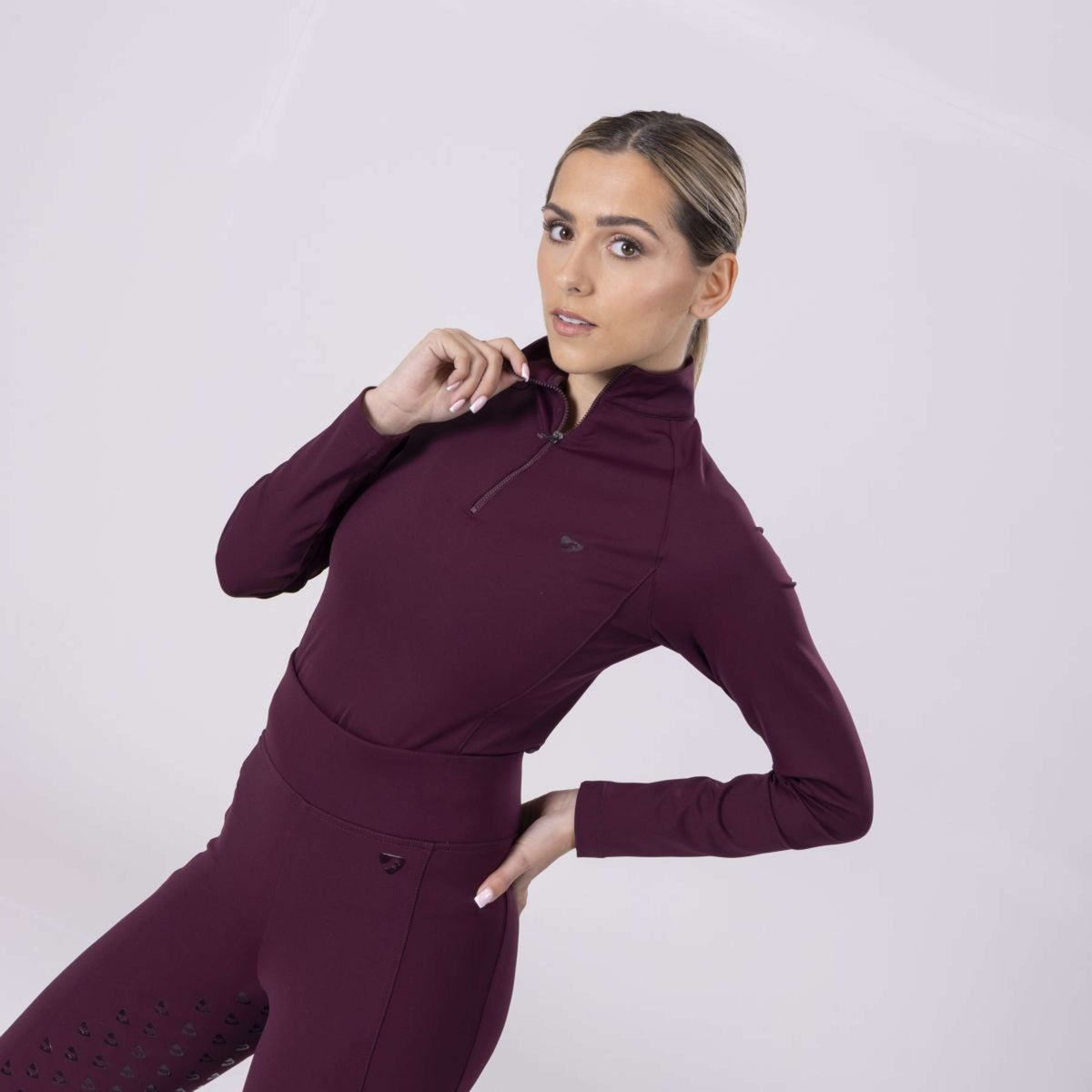 Aubrion Shirt Eltar Lange Ärmel Black Cherry