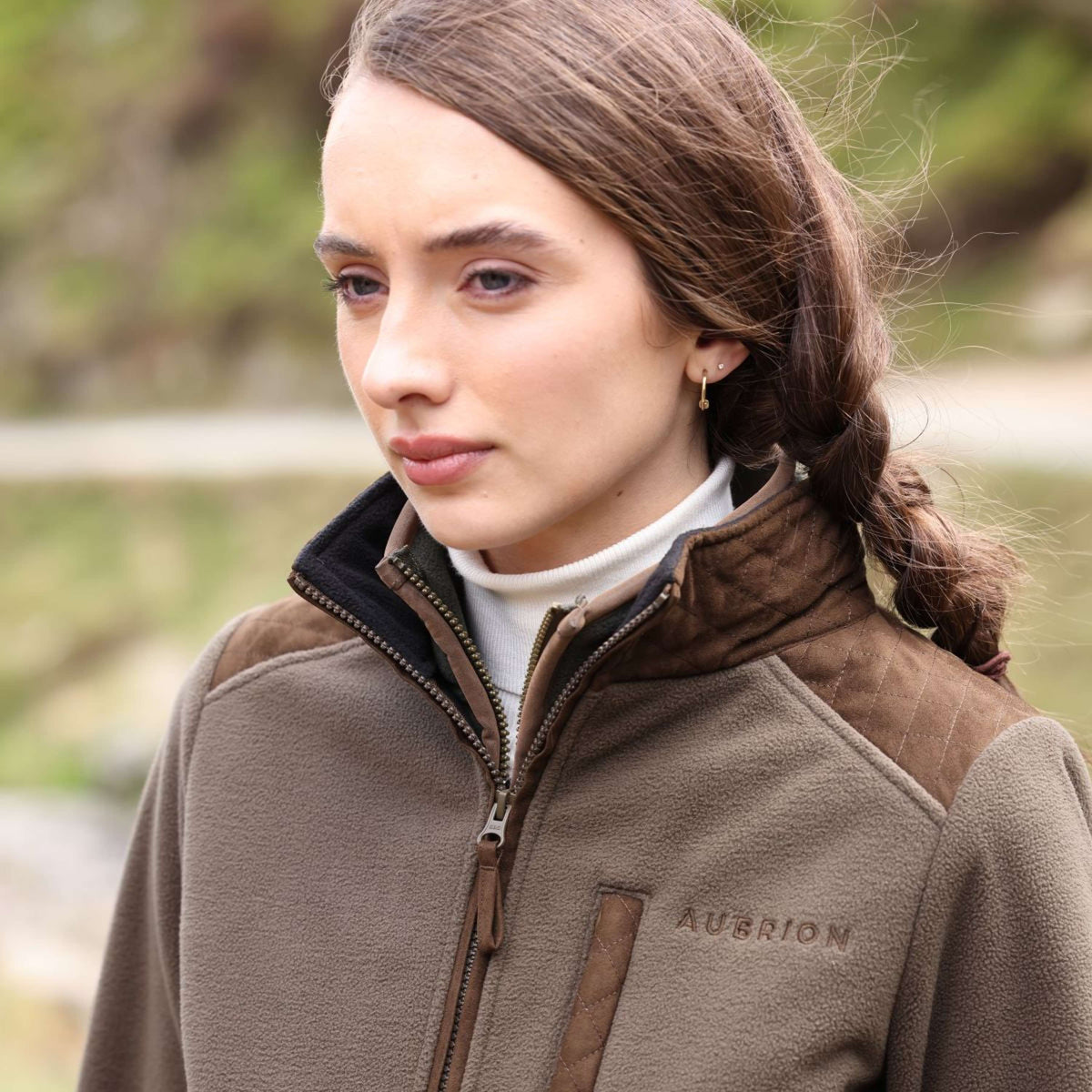 Aubrion by Shires Jacke Heritage Fleece Dunkelolive
