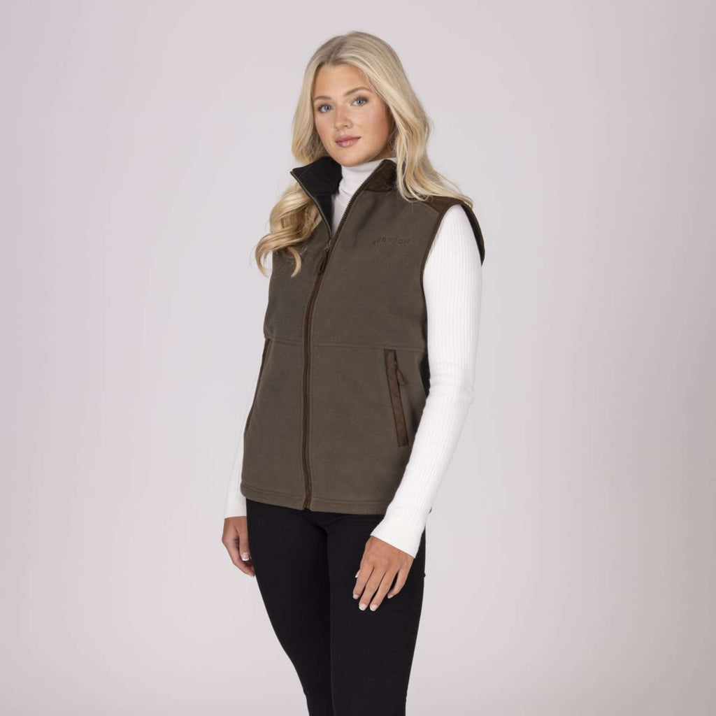 Aubrion by Shires Weste Heritage Fleece Dunkelolive