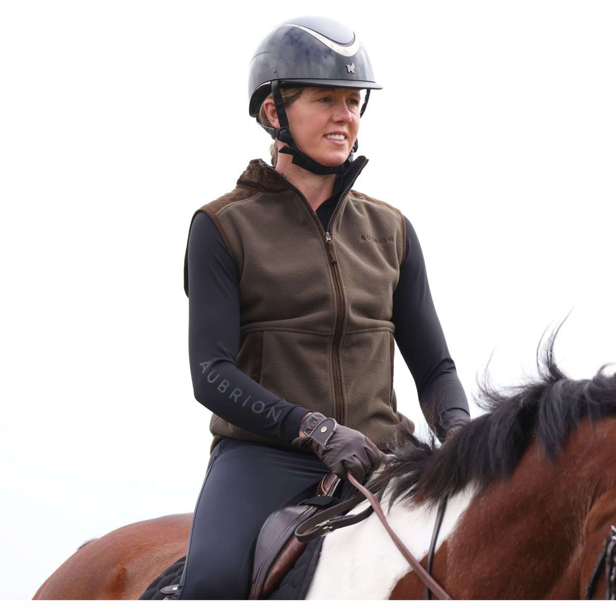 Aubrion by Shires Weste Heritage Fleece Dunkelolive