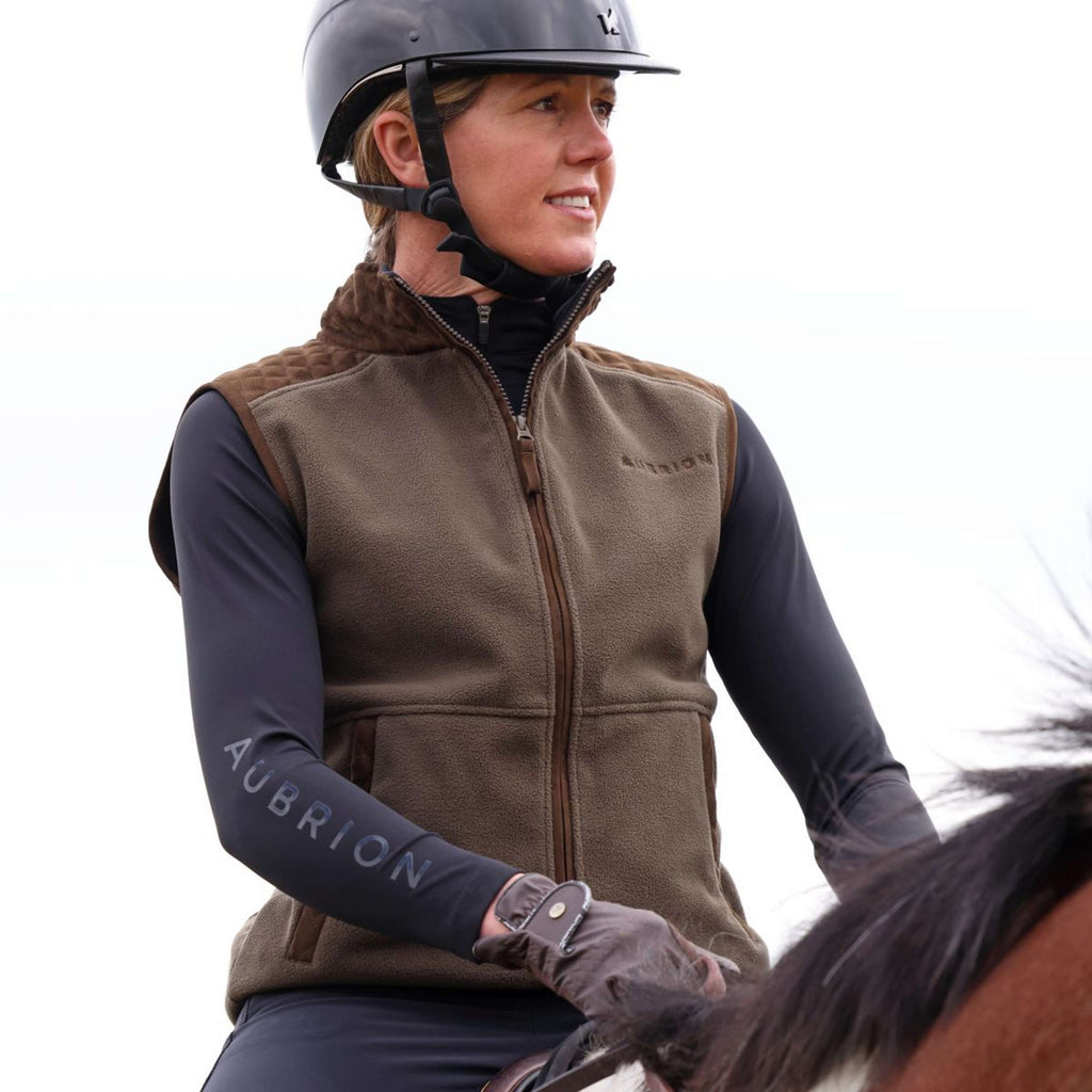 Aubrion by Shires Weste Heritage Fleece Dunkelolive