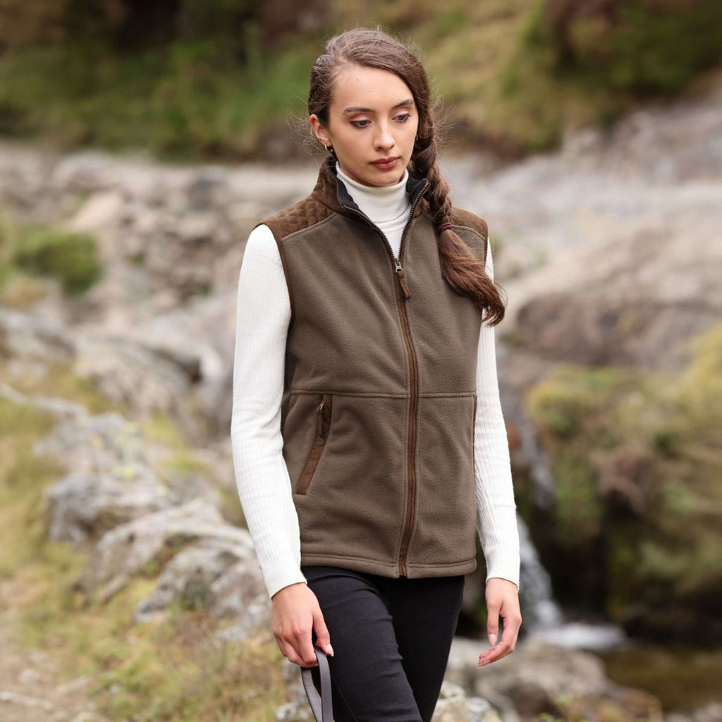 Aubrion by Shires Weste Heritage Fleece Dunkelolive
