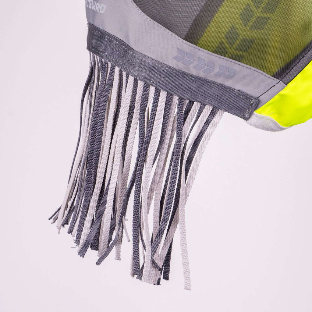 FlyGuard by Shires Fliegenmaske Pro Hi-Viz Fine Mesh mit Ohren und Fransen Fluo gelb