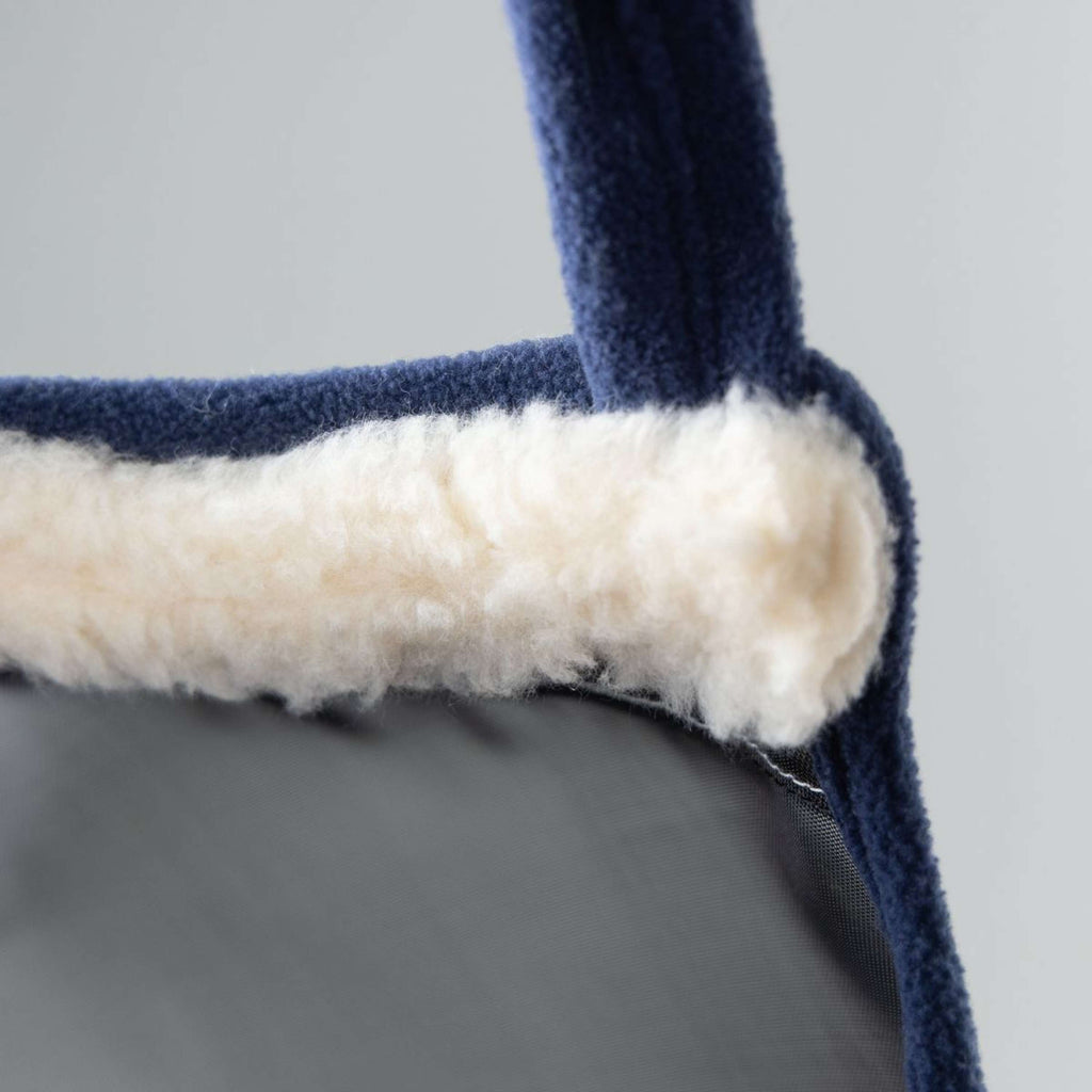 FlyGuard by Shires Fliegenmaske Pro Fine Mesh ohne Ohren mit Fransen Navy