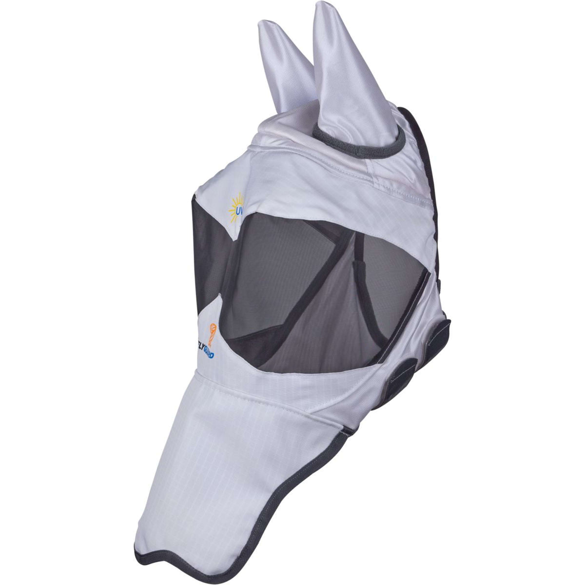 FlyGuard Fliegenmaske Pro Sun Shade mit Ohren und Nase Weiß