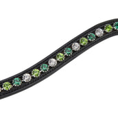 Velociti by Shires Stirnriemen GARA Green Diamante Schwarz