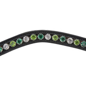 Velociti by Shires Stirnriemen GARA Green Diamante Schwarz