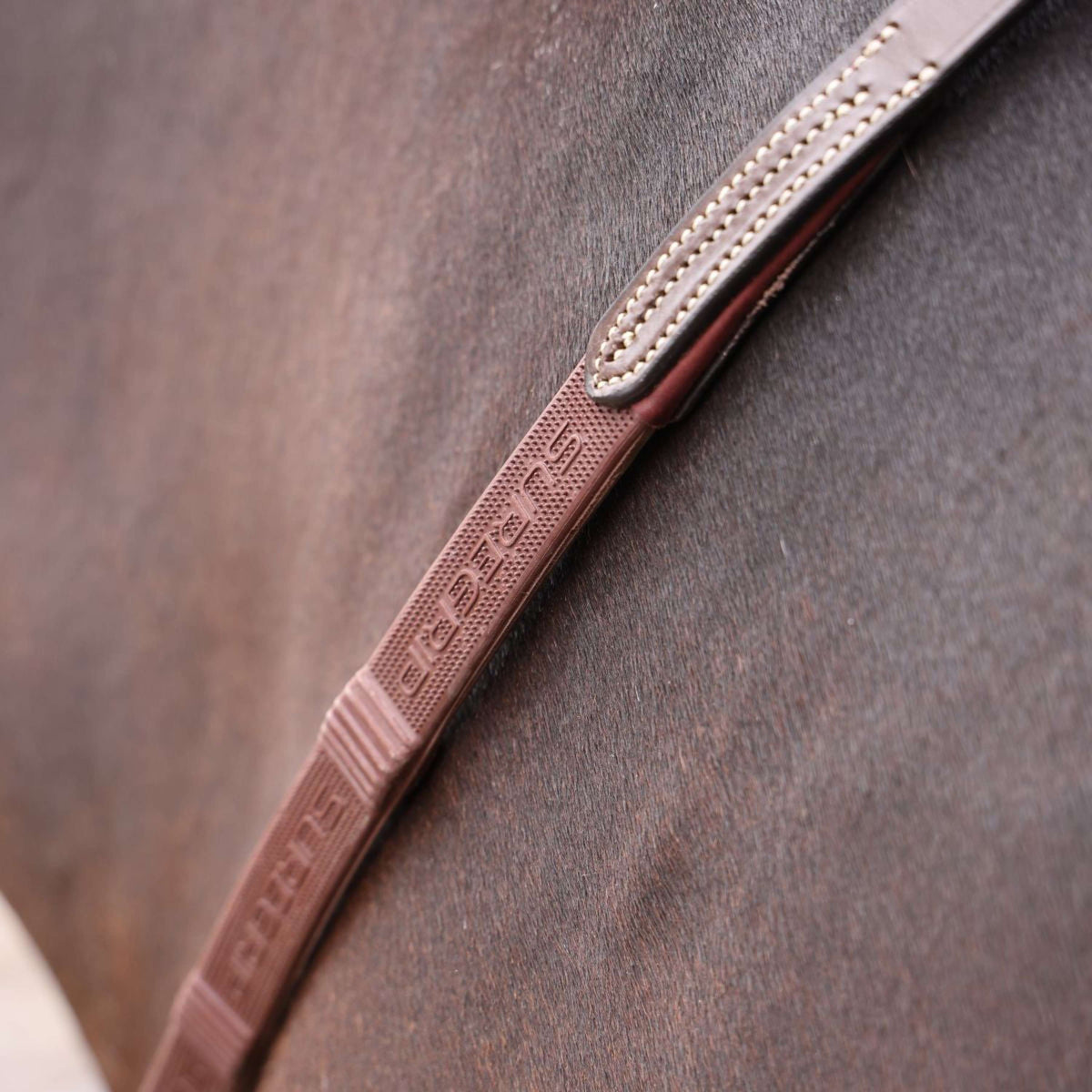 Velociti by Shires Zügel Lusso Elite Pro SureGrip Havanna