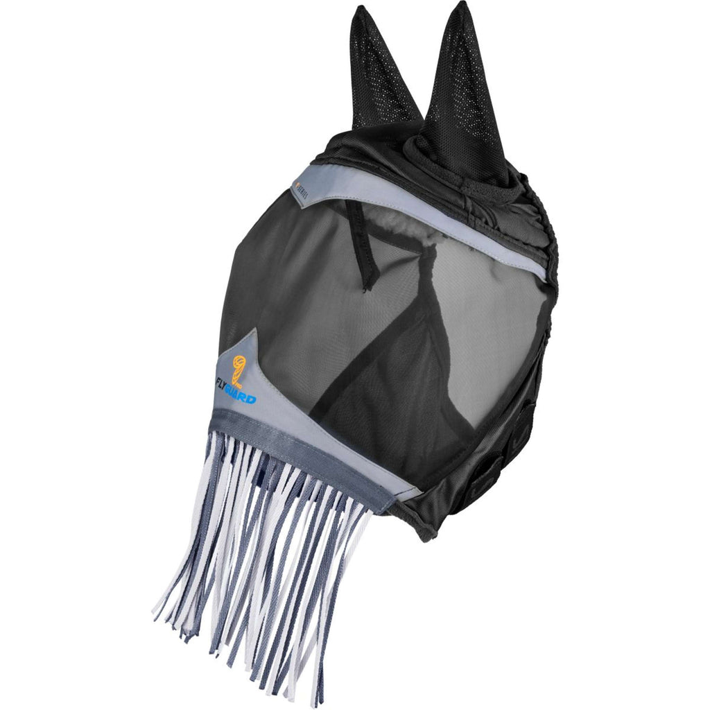 FlyGuard by Shires Fliegenmaske Pro Fine Mesh mit Ohren und Fransen Jet
