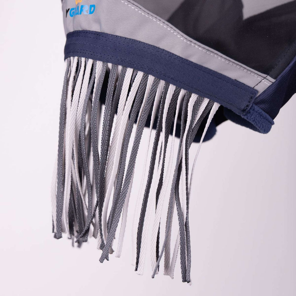 FlyGuard by Shires Fliegenmaske Pro Fine Mesh mit Ohren und Fransen Navy