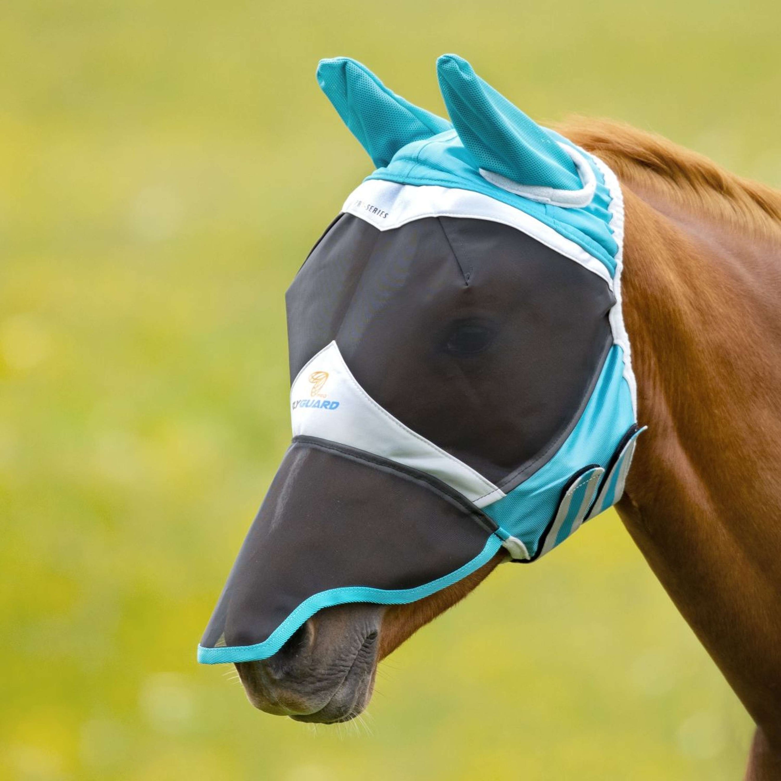 Shires Fliegenmaske mit Ohr und Nase Mesh Teal Shires Fliegenmaske mit Ohr und Nase Mesh Teal
