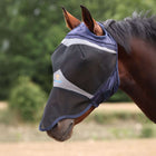 FlyGuard by Shires Fliegenmaske Pro Fine Mesh met Ooruitsparing en Neusflap Navy