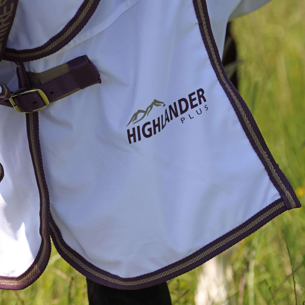 Highlander Plus by Shires Fliegendecke Combo Weiß/Black Cherry