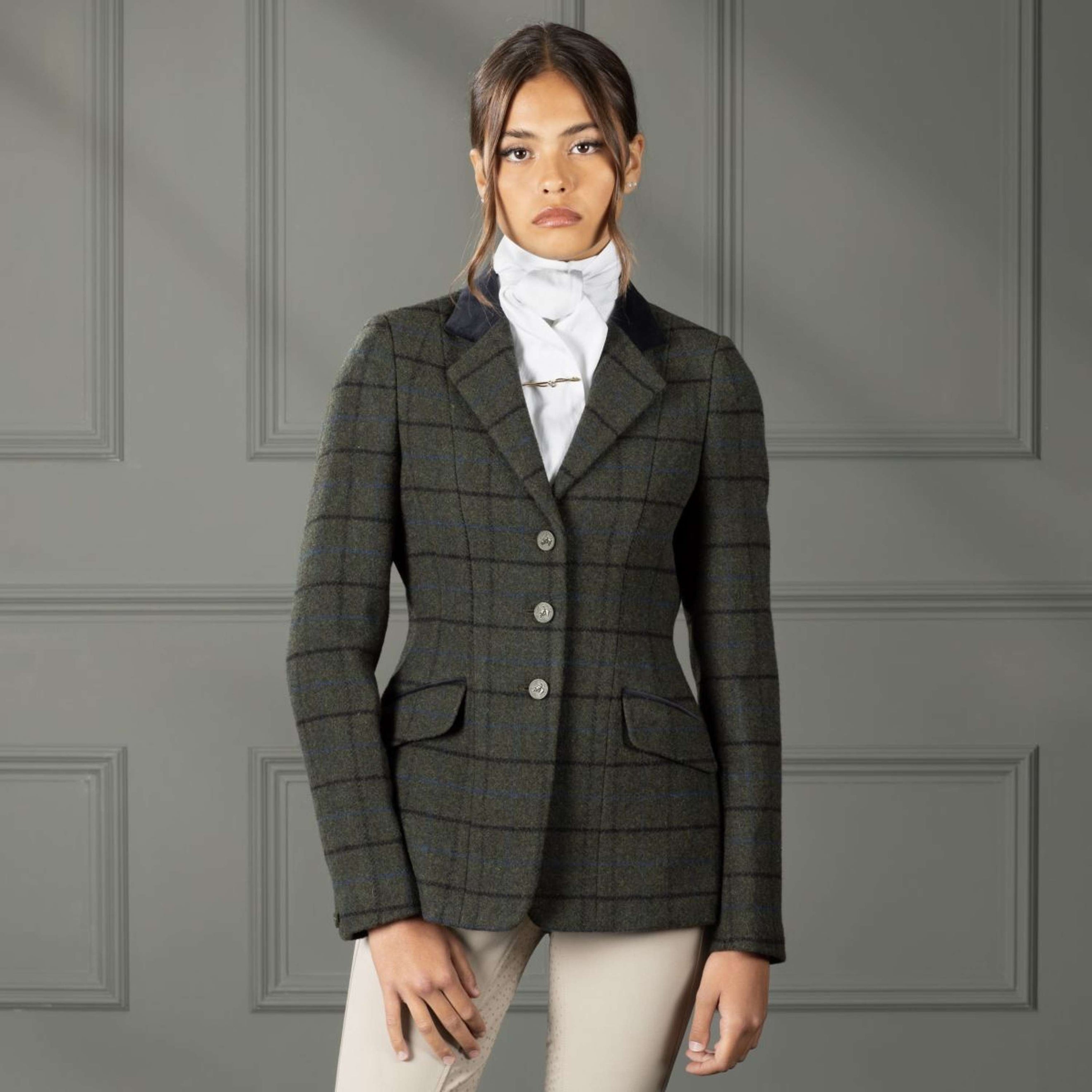 Aubrion by Shires Turnierjacket Saratoga Dunkel Grün Check Aubrion by Shires Turnierjacket Saratoga Dunkel Grün Check