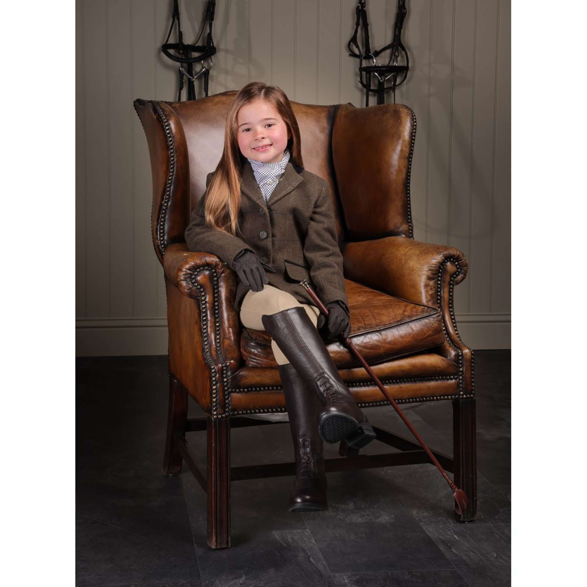 Aubrion by Shires Turnierjacket Saratoga Kinder Grün Check