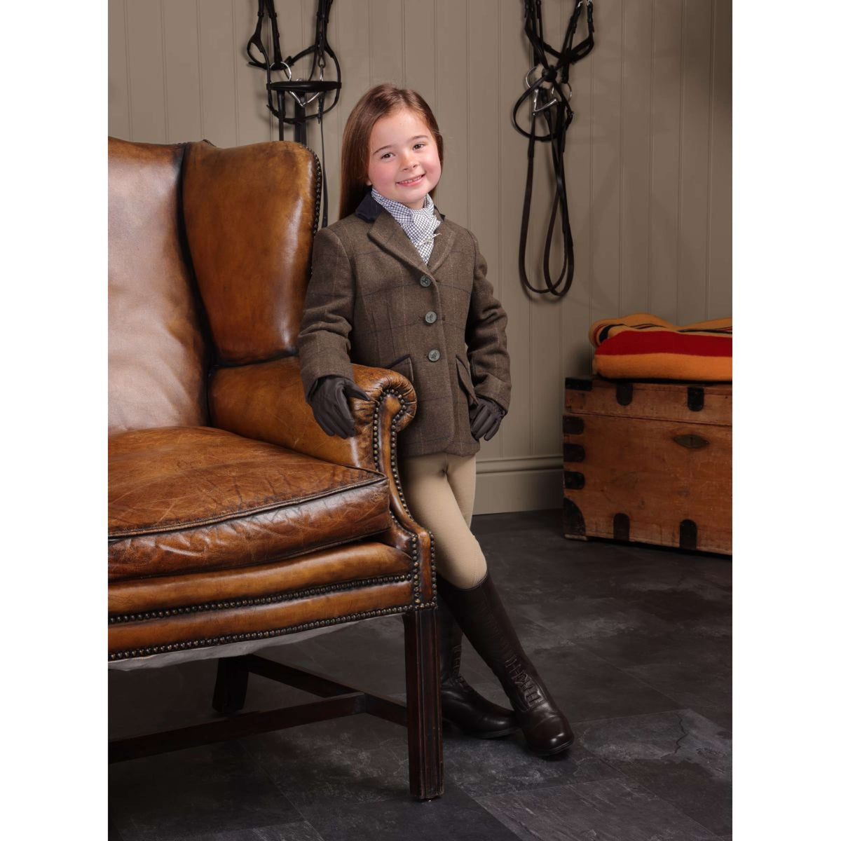Aubrion by Shires Turnierjacket Saratoga Kinder Grün Check