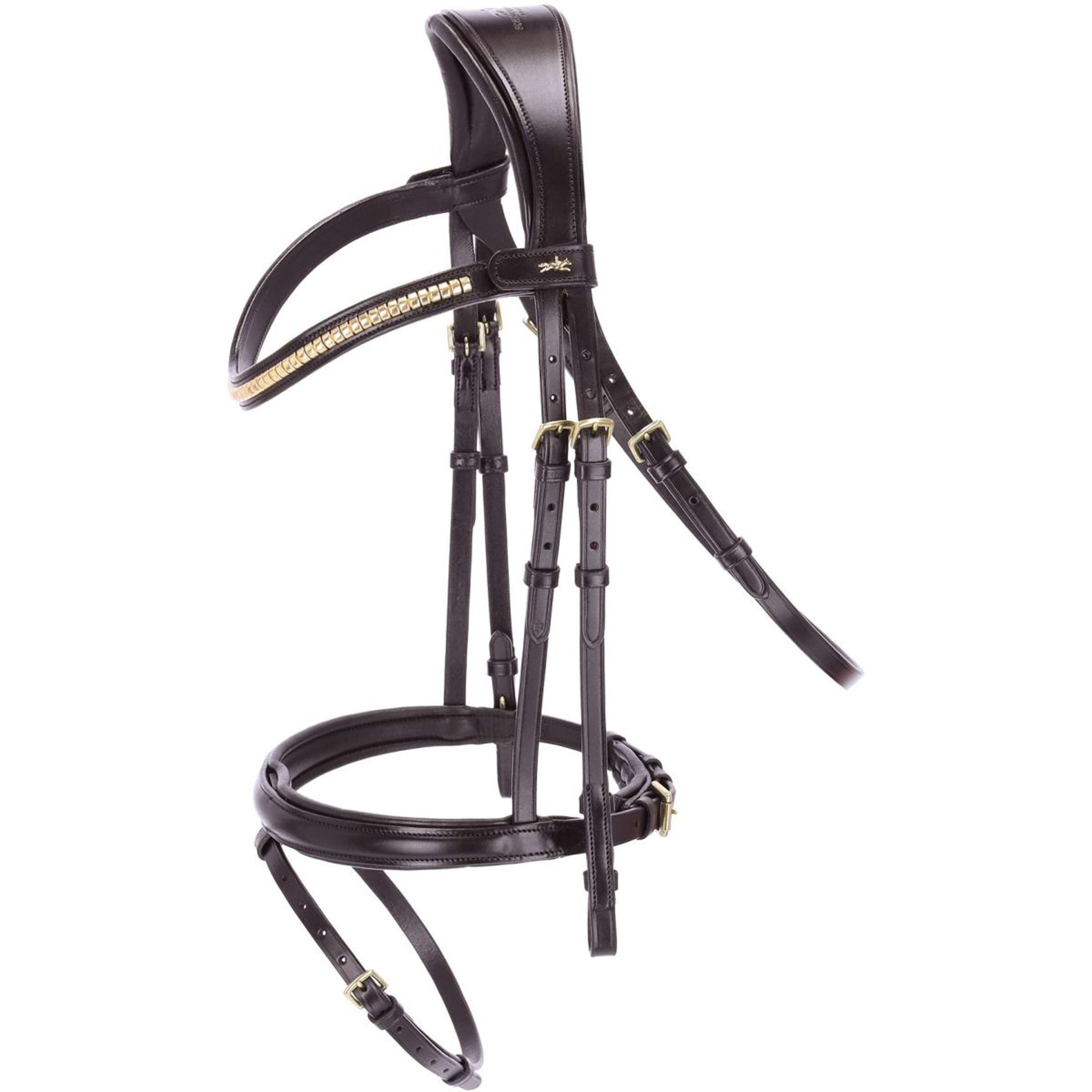 Schockemöhle Zaum Monza C Dunkelbraun/Gold