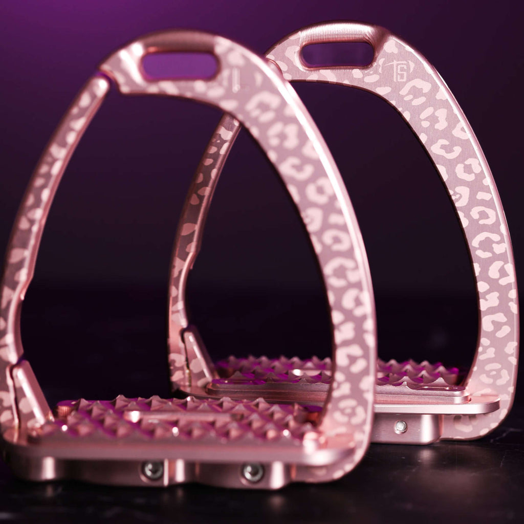 Tech Stirrups Steigbügel Venice Sloped EVO Leopard Rosegold