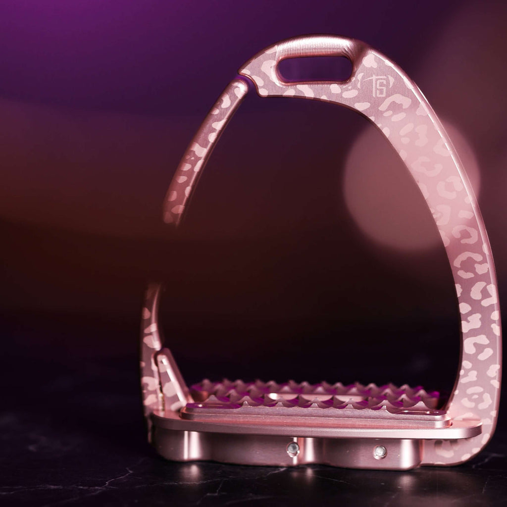 Tech Stirrups Steigbügel Venice Sloped EVO Leopard Rosegold