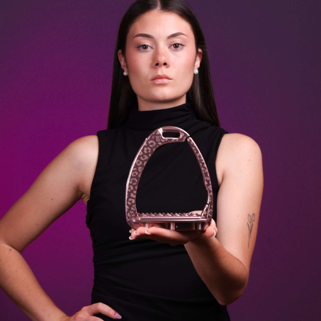 Tech Stirrups Steigbügel Venice Sloped EVO Leopard Rosegold
