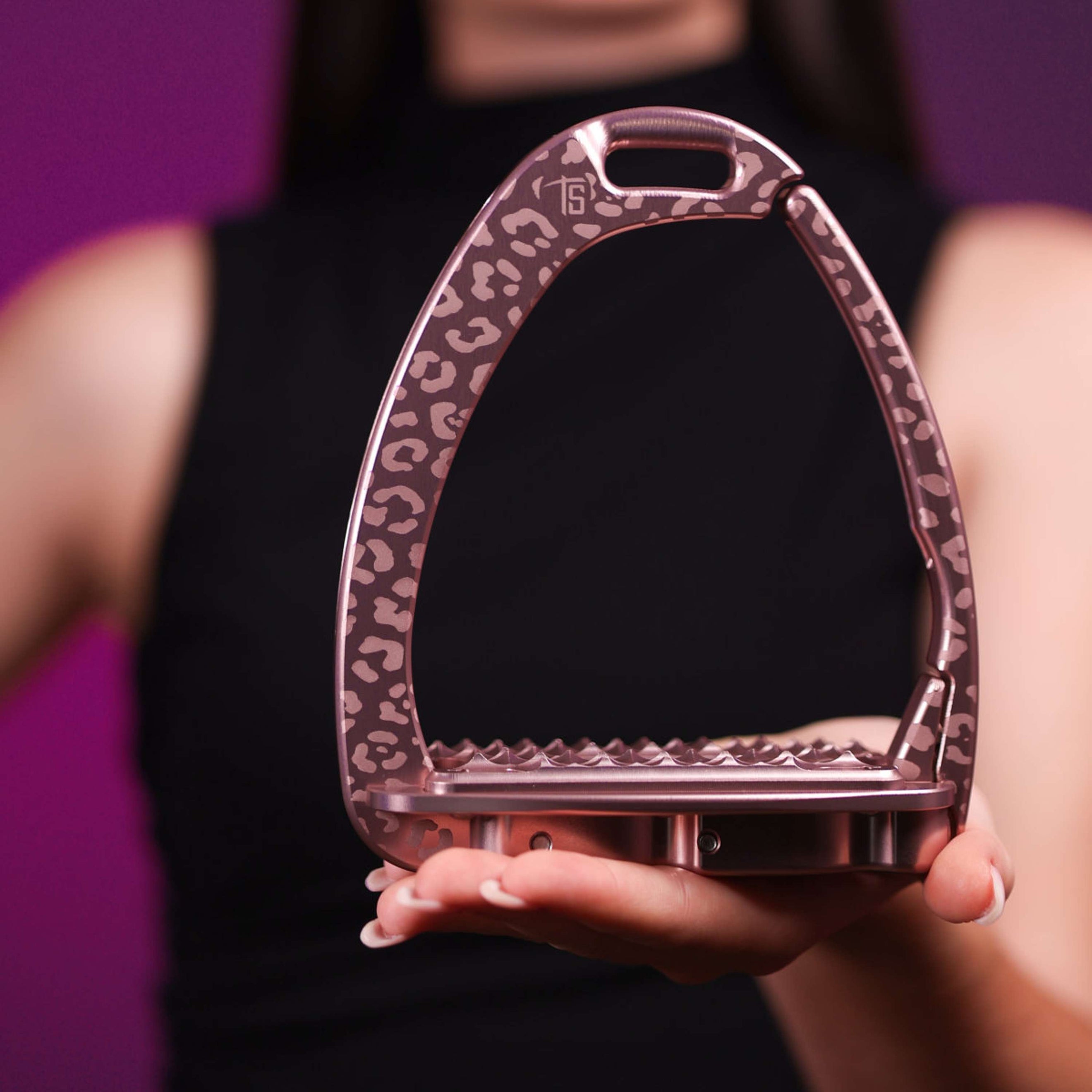 Tech Stirrups Steigbügel Venice Sloped EVO Leopard Rosegold