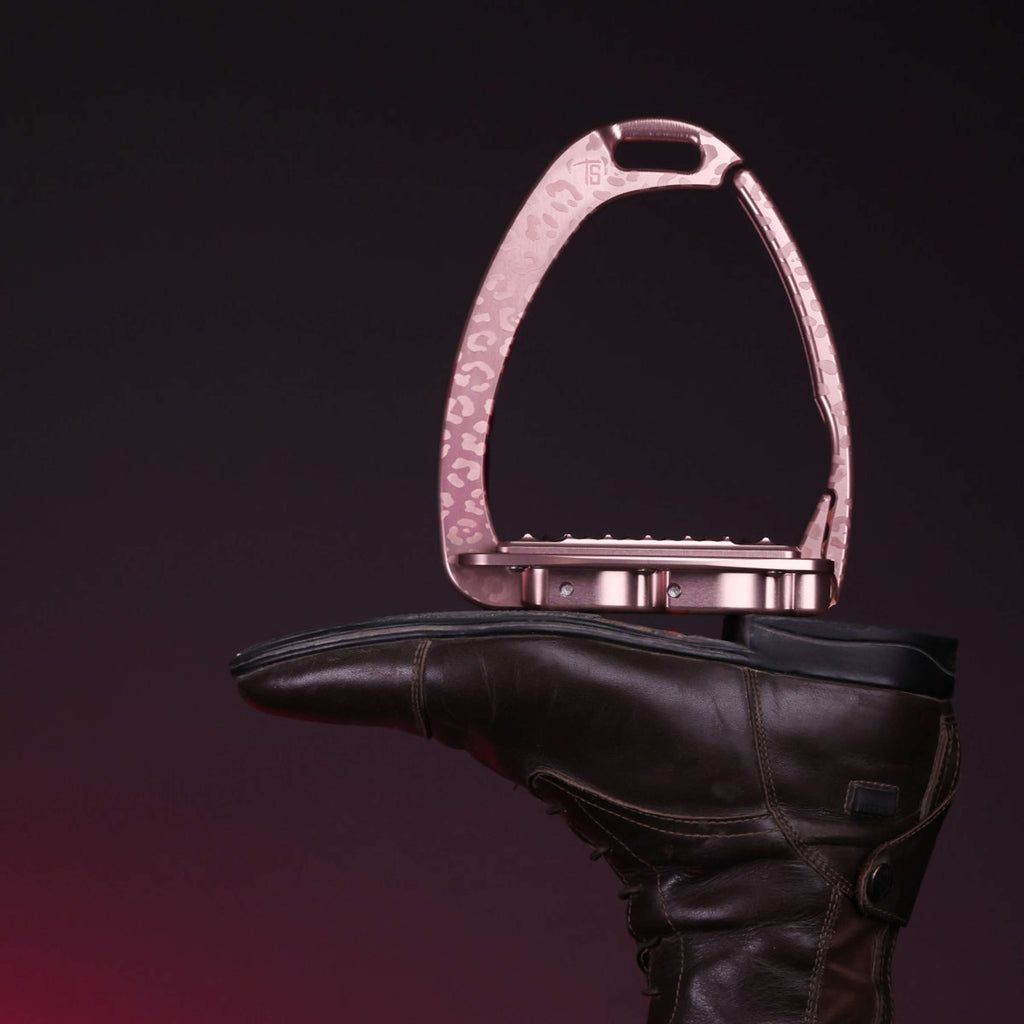 Tech Stirrups Steigbügel Venice Sloped EVO Leopard Rosegold