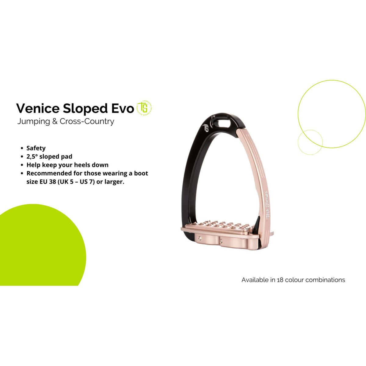 Tech Stirrups Steigbügel Venice Sloped EVO Schwarz/Silber