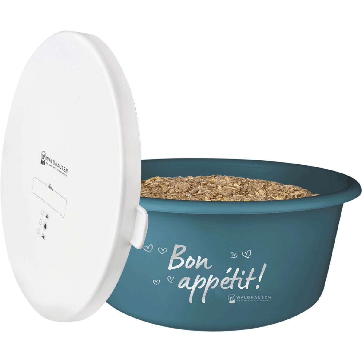 Waldhausen Futtertrog Bon Appetit mit Deckel Petrol Blue