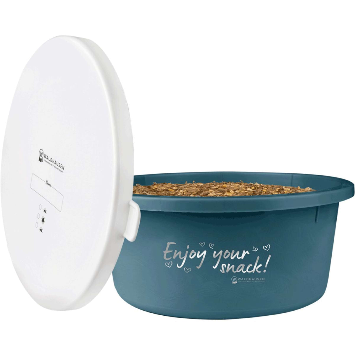 Waldhausen Müsli Bakje Enjoy your Snack mit Deckel Petrol Blue