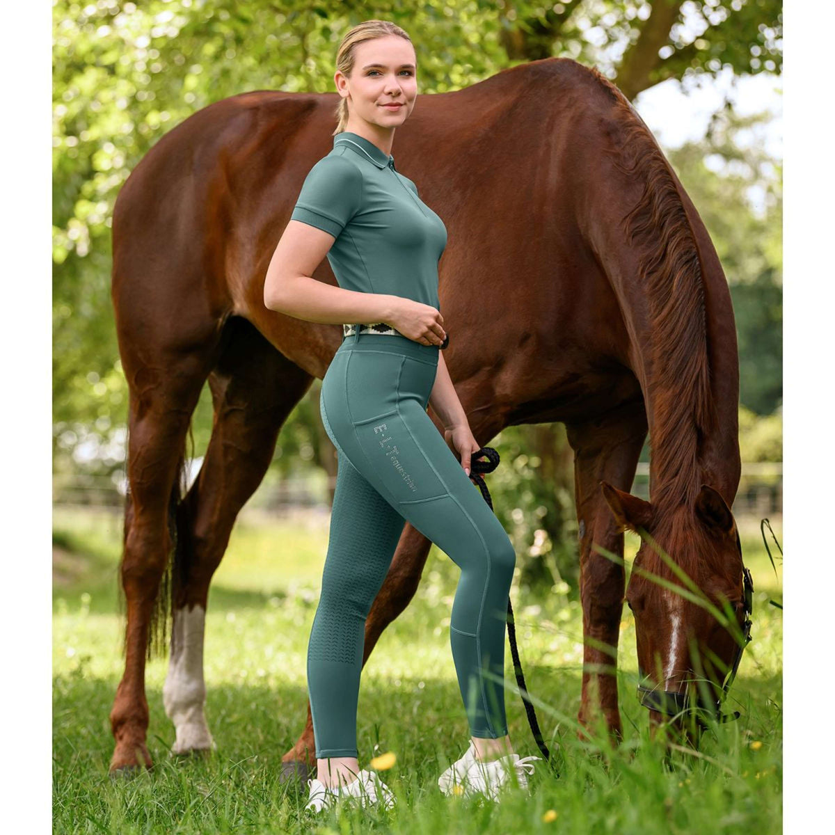 ELT Reitleggings Ella Glam Pine Green