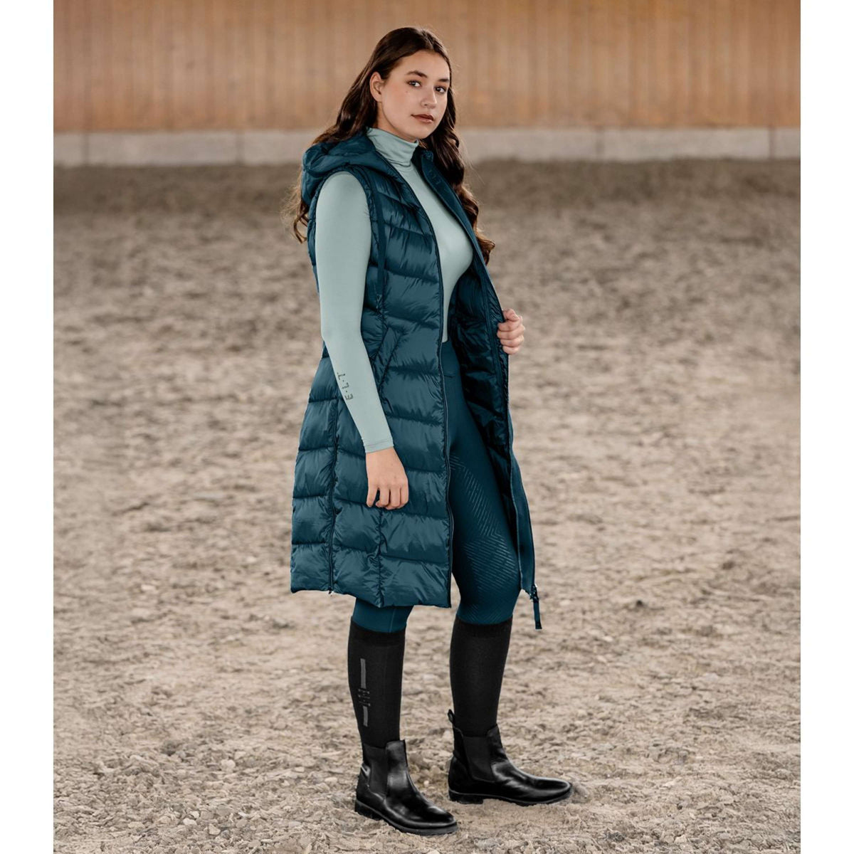 ELT Weste Ostende Long Petrol Blue