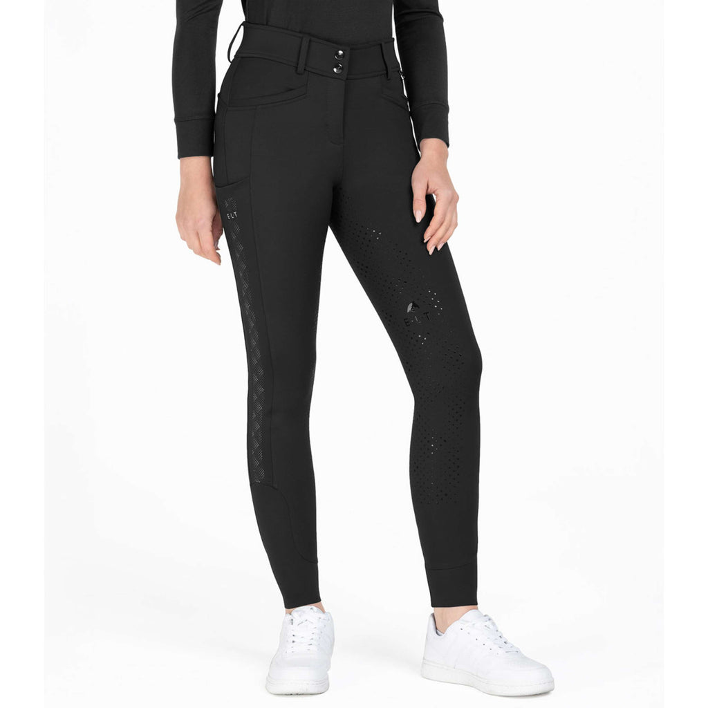 ELT Reithose Reflective Full Grip Schwarz