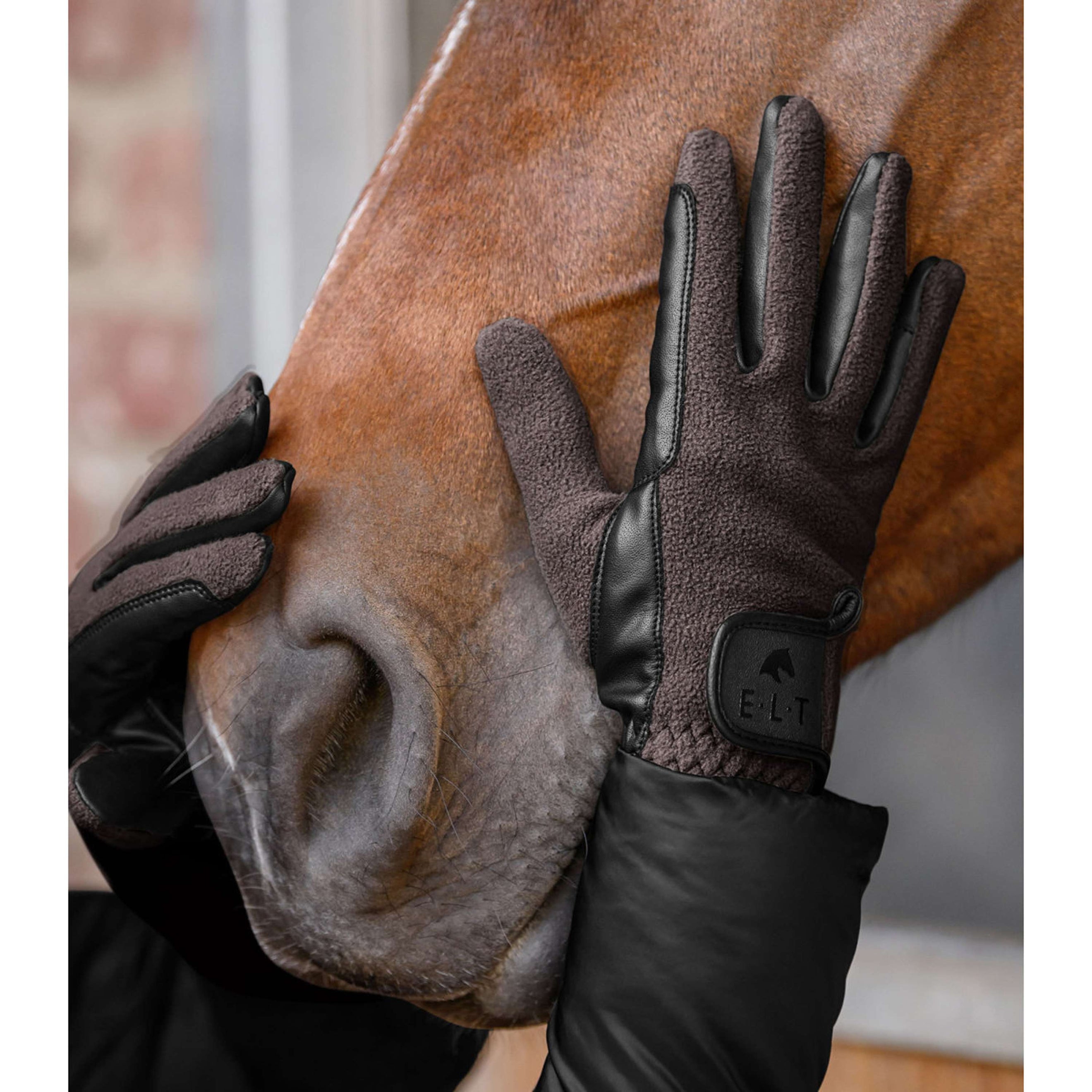 ELT Reithandschuhe Winter Fleece Espresso