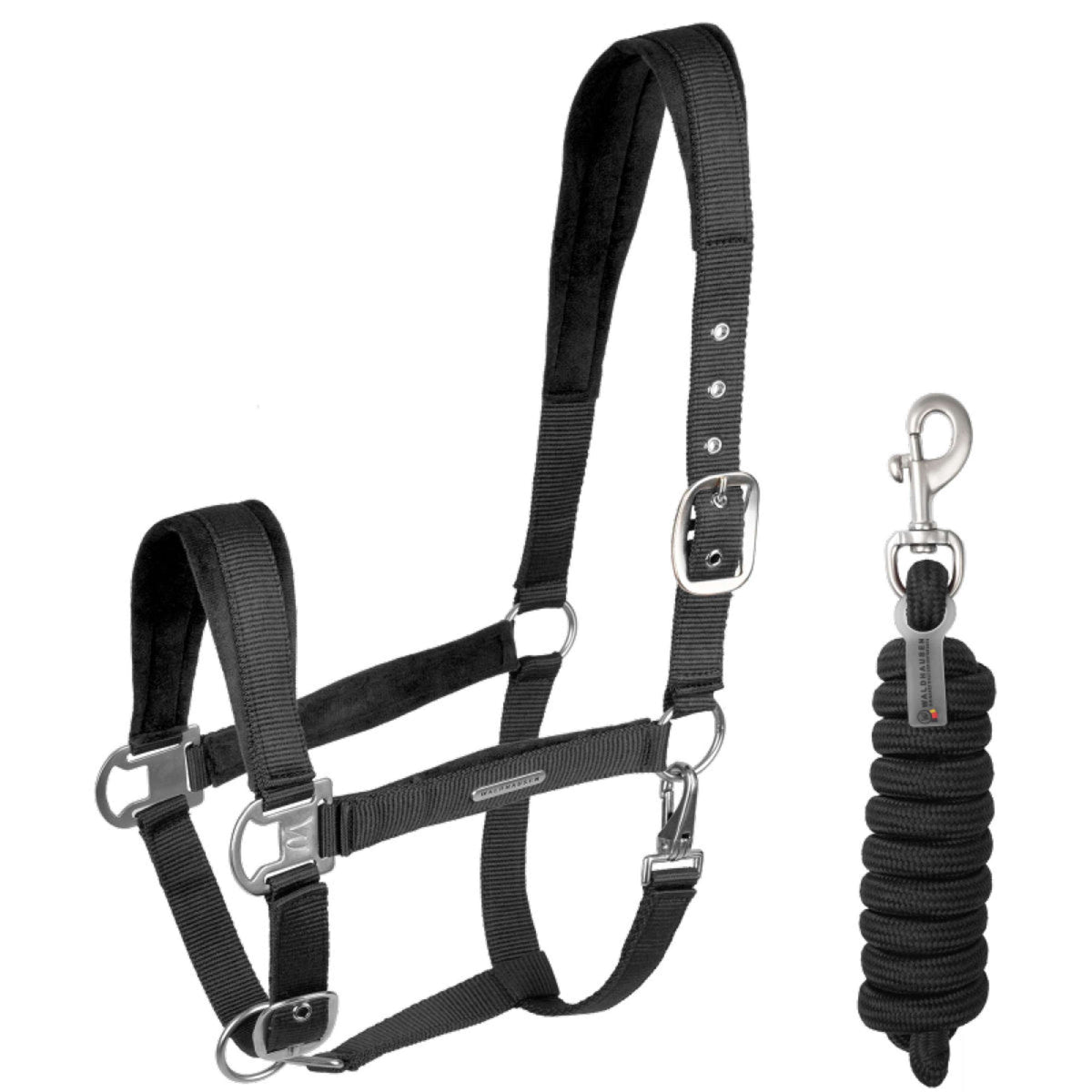 Waldhausen Halfterset Velvet Schwarz