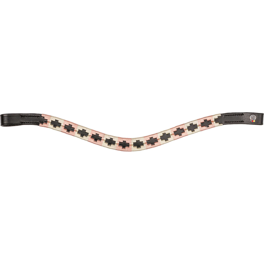 Waldhausen Stirnriemen X-Line Polo Schwarz/Rosa/Beige