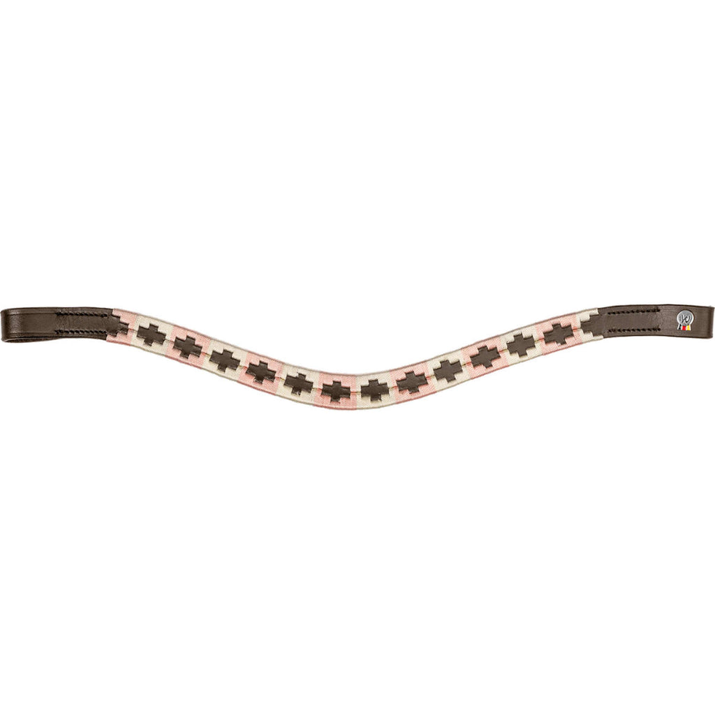 Waldhausen Stirnriemen X-Line Polo Braun/Rosa/Beige