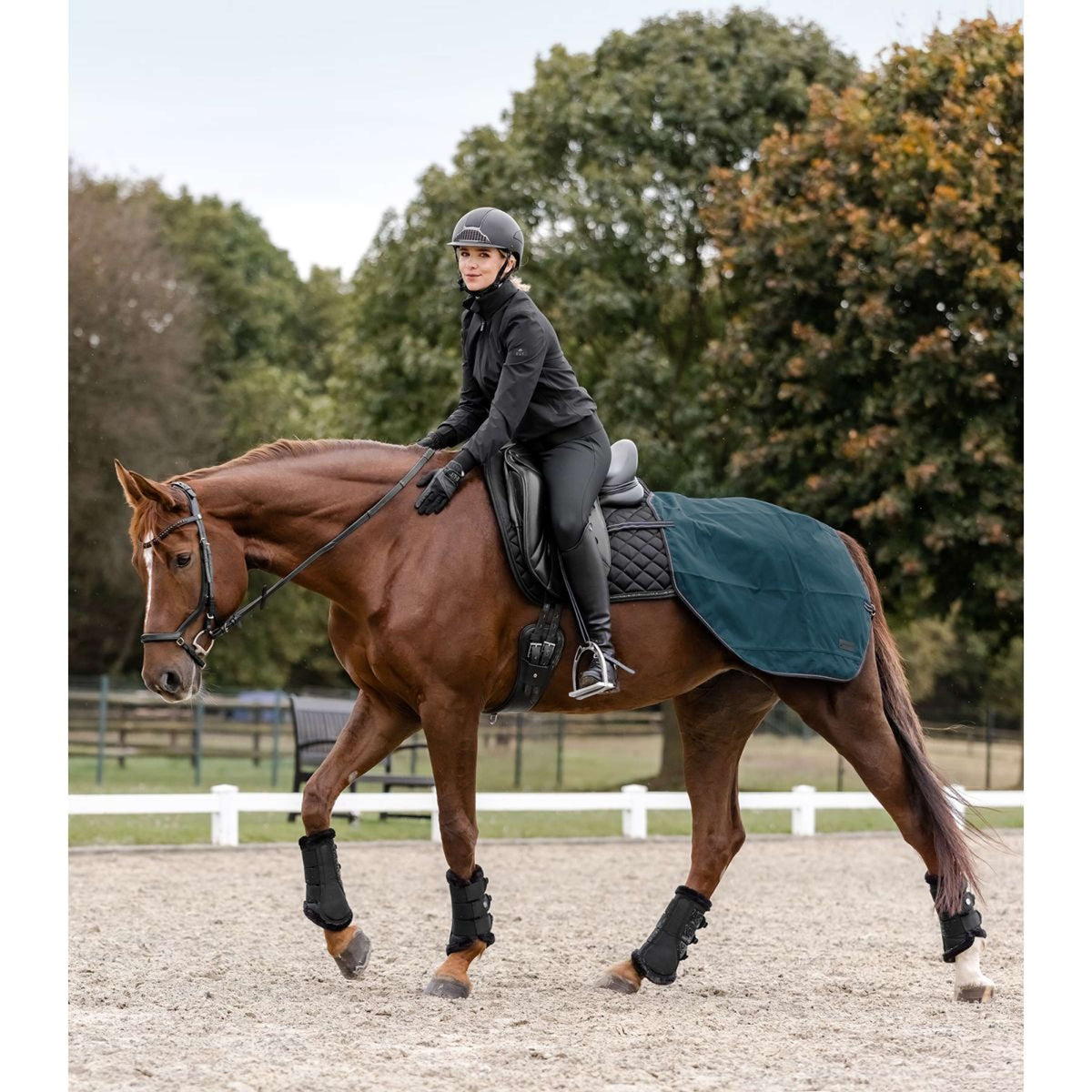 Waldhausen Regenausreitdecke Salzburg 50g Petrol Blue