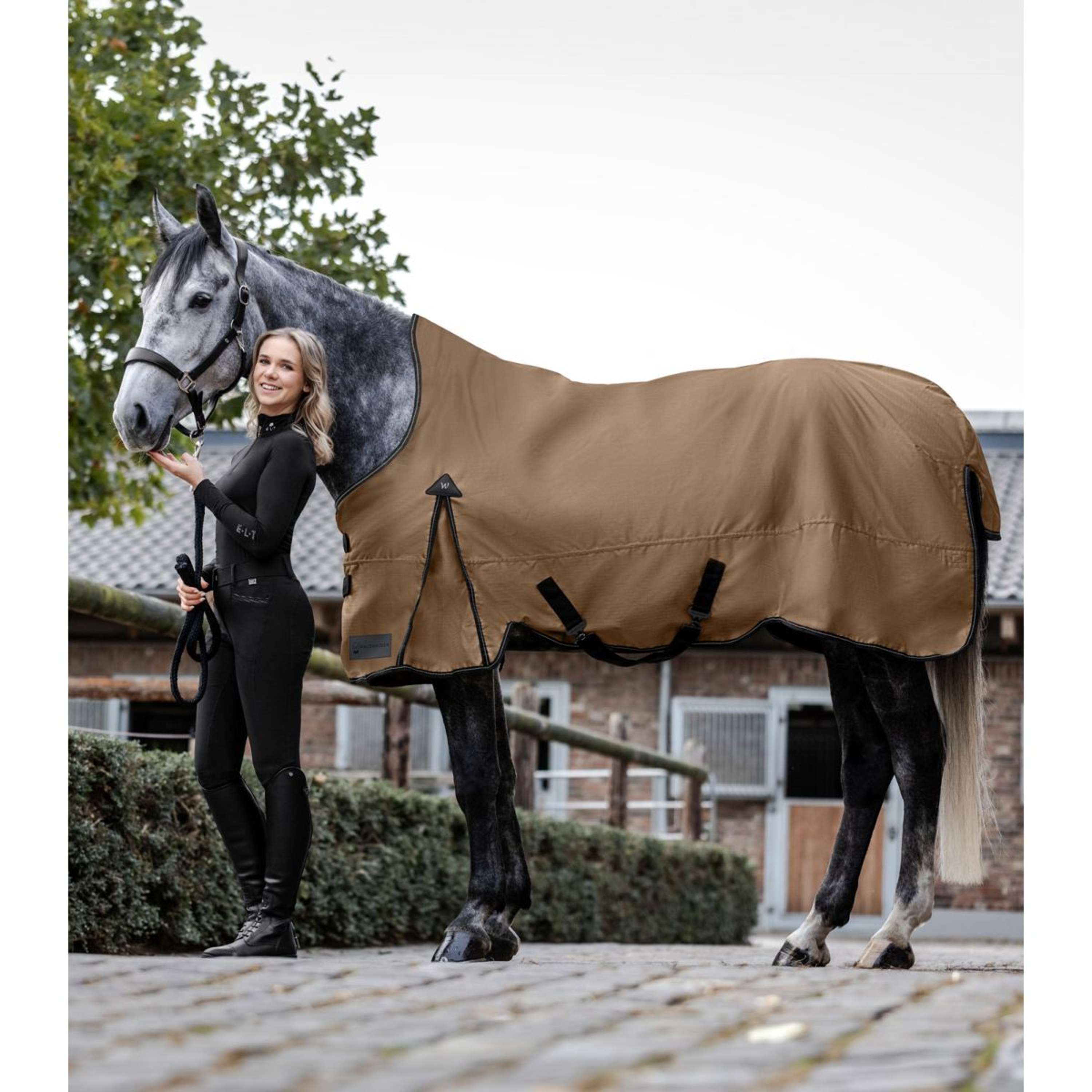 WALDHAUSEN Halfter Paris - Pferdehalfter In Cappuccino/Schwarz Mit Kunstfell