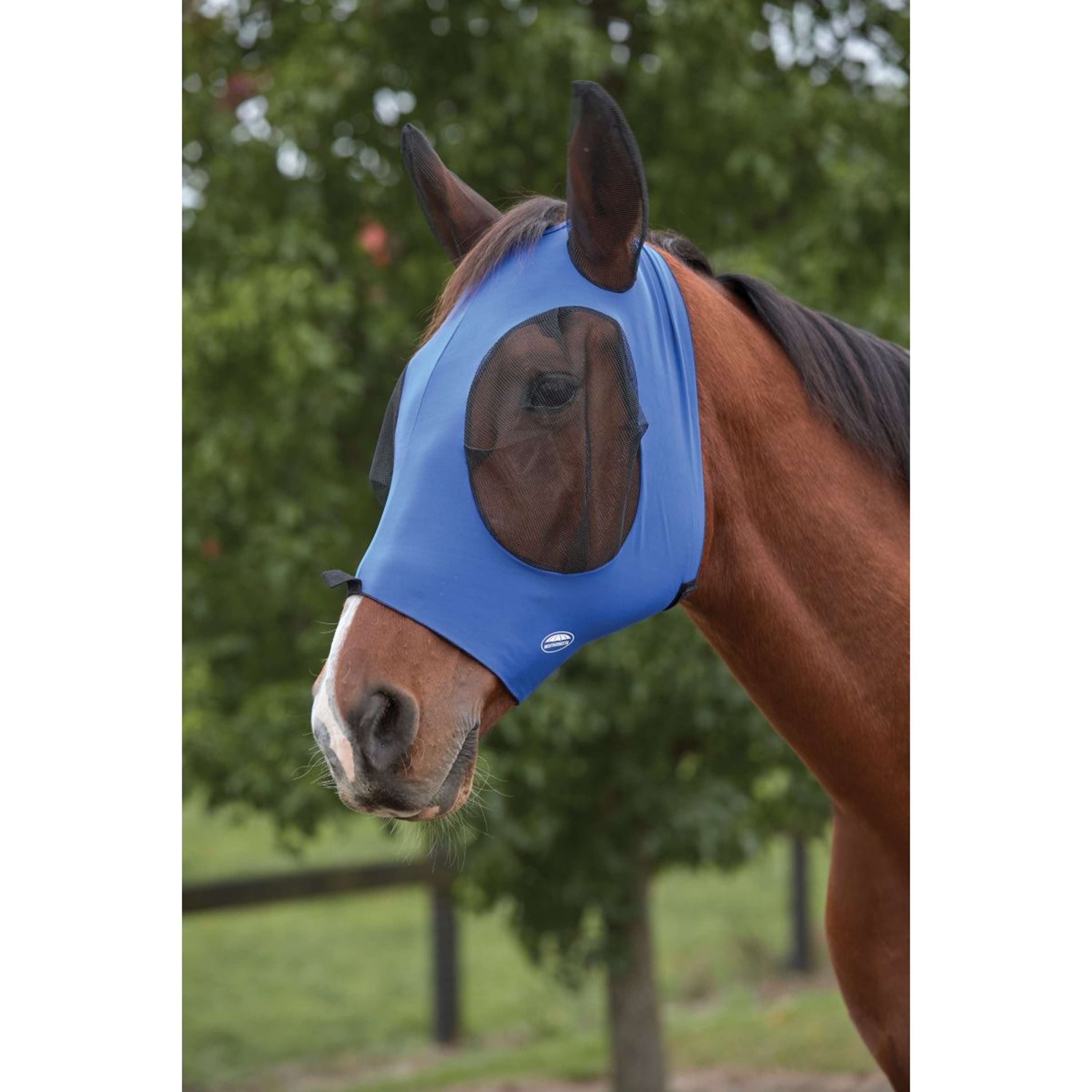 WeatherBeeta Fliegenmaske Deluxe Stretch Bug mit Ohren Königsblau/Schwarz